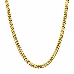 Wholesale 🔔 Unbranded 18k Gold Over Stainless Steel 6 Mm Curb Chain Necklace 🤩