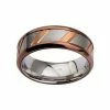 Cheapest 🧨 Unbranded Two Tone Stainless Steel Striped Men's Ring 💯