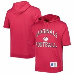Best deal 👍 Unbranded Men's Mitchell & Ness Cardinal Arizona Cardinals Washed Short Sleeve Pullover Hoodie 😉
