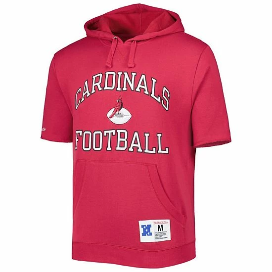 Best deal ๐ Unbranded Men's Mitchell & Ness Cardinal Arizona Cardinals Washed Short Sleeve Pullover Hoodie ๐ - Image 3