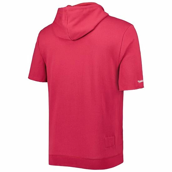 Best deal ๐ Unbranded Men's Mitchell & Ness Cardinal Arizona Cardinals Washed Short Sleeve Pullover Hoodie ๐ - Image 4