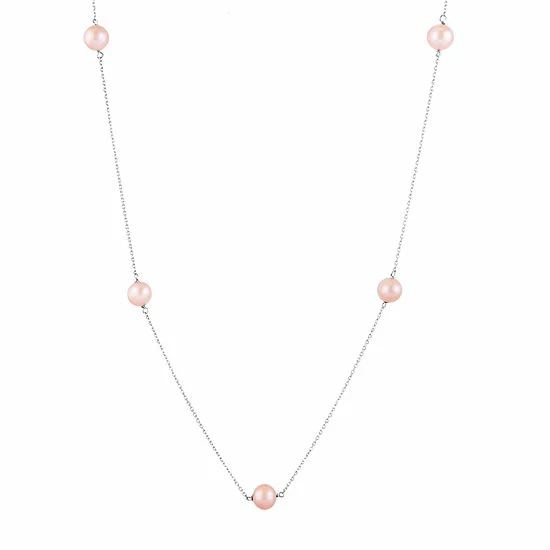 Brand new ✨ Unbranded Sterling Silver Freshwater Cultured Pearl Station Necklace Black 🎁 - Image 3