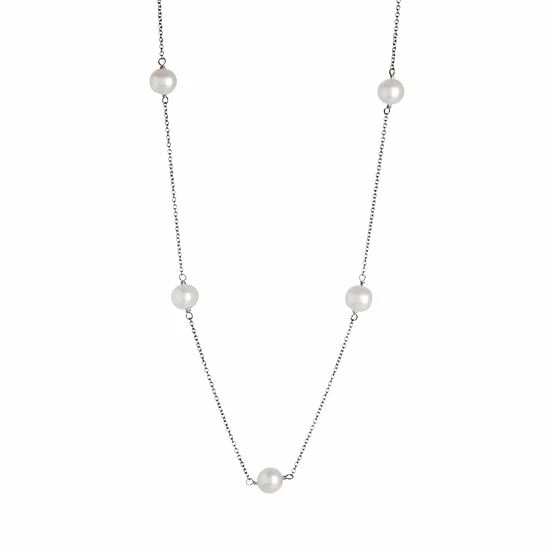 Brand new ✨ Unbranded Sterling Silver Freshwater Cultured Pearl Station Necklace Black 🎁 - Image 5