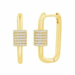 Buy 👍 Unbranded Cubic Zirconia Paper Clip Earrings Sterling 🔥