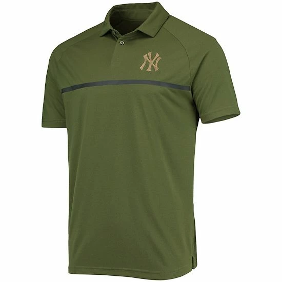 Best Sale 😀 Unbranded Men's Levelwear Olive New York Yankees Delta Sector Raglan Polo 🎁 - Image 3