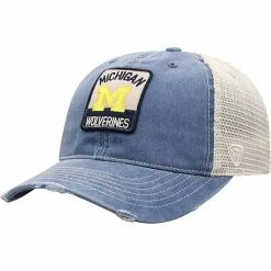 Best Pirce 👍 Unbranded Men's Top Of The World Navy/Natural Michigan Wolverines Ol' Faithful Trucker Snapback Hat 👍