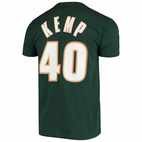 Best Sale 🔥 Unbranded Men's Mitchell & Ness Shawn Kemp Green Seattle SuperSonics Hardwood Classics Stitch Name & Number T-Shirt 🎉 - Image 4