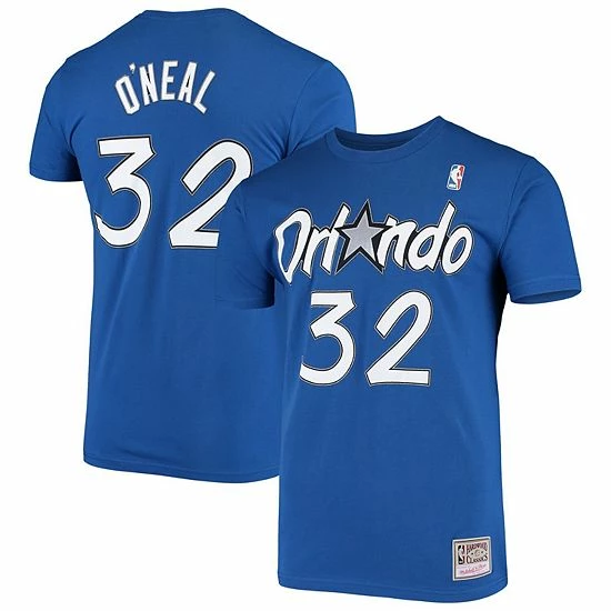 Buy ⭐ Unbranded Men's Mitchell & Ness Shaquille O'Neal Blue Orlando Magic Hardwood Classics Stitch Name & Number T-Shirt ⭐ - Image 2