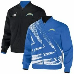 Coupon ⌛ Unbranded Men's NFL X Staple Blue Los Angeles Chargers Reversible Core Jacket 🌟
