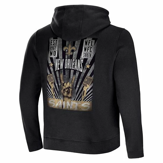 Top 10 👍 Unbranded Men's NFL X Darius Rucker Collection By Fanatics Black New Orleans Saints Rocker Full-Zip Hoodie ⭐ - Image 4