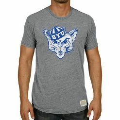 Best Sale ✔️ Unbranded Men's Original Retro Brand Heathered Gray BYU Cougars Vintage Logo Tri-Blend T-Shirt 👏