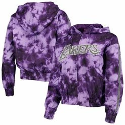 Best Pirce ✨ Unbranded 👩 Women's Mitchell & Ness Purple Los Angeles Lakers Galaxy Sublimated Windbreaker Pullover Full-Zip Hoodie ✔️