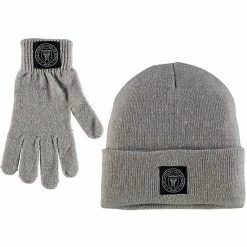 Hot Sale 😉 Unbranded 👩 Women's ZooZatz Heathered Gray Inter Miami CF Cuffed Knit Hat & Gloves Set 🧨
