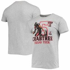 Best Sale ⌛ Unbranded Men's Original Retro Brand Michael Crabtree Heathered Gray Texas Tech Red Raiders Ring Of Honor T-Shirt ⌛