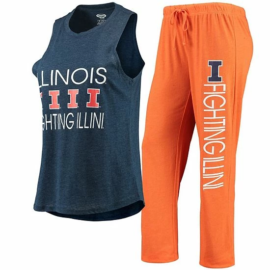 Best Pirce โ Unbranded ๐ฉ Women's Concepts Sport Orange/Navy Illinois Fighting Illini Tank Top & Pants Sleep Set ๐ - Image 2