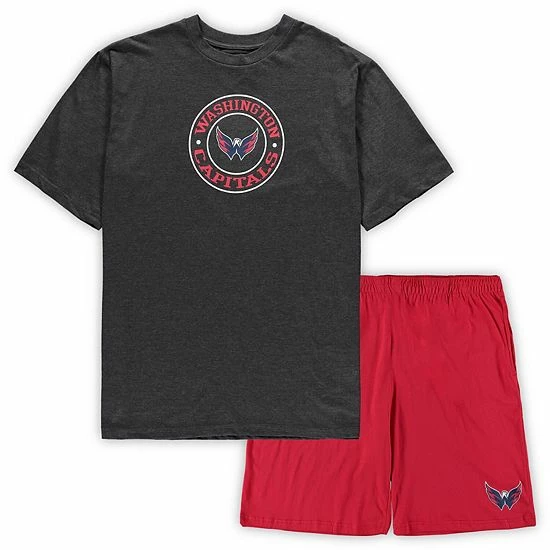 Deals ✔️ Unbranded Men's Concepts Sport Red/Heathered Charcoal Washington Capitals Big & Tall T-Shirt & Shorts Sleep Set 🤩 - Image 2