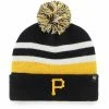 Coupon 🔥 Unbranded Men's '47 Black Pittsburgh Pirates State Line Cuffed Knit Hat With Pom 🛒
