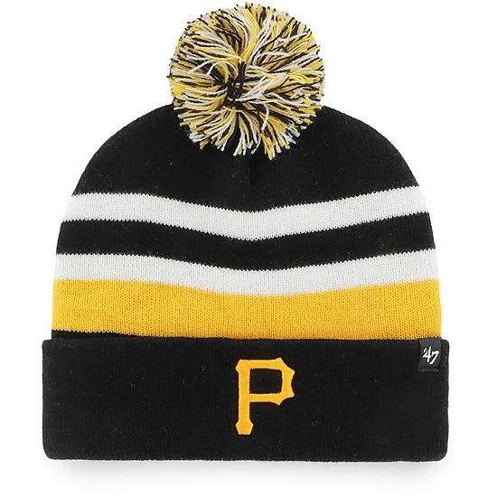 Coupon ๐ฅ Unbranded Men's '47 Black Pittsburgh Pirates State Line Cuffed Knit Hat With Pom ๐