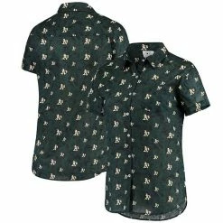 Flash Sale 🧨 Unbranded 👩 Women's FOCO Green Oakland Athletics Floral Button Up 👕 Shirt 🌟