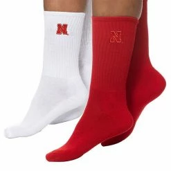 Best deal 🌟 Unbranded 👩 Women's ZooZatz Scarlet/White Nebraska Huskers 2-Pack Quarter-Length 🧦 Socks 😀