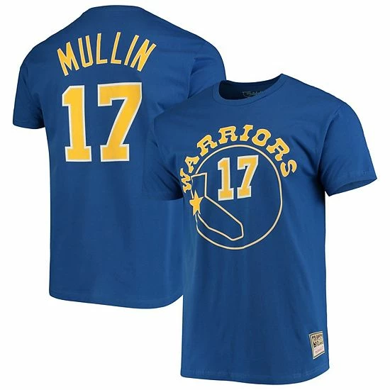 Brand new ๐ Unbranded Men's Mitchell & Ness Chris Mullin Royal Golden State Warriors Hardwood Classics Name & Number Team T-Shirt ๐