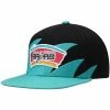 Flash Sale 🔥 Unbranded Men's Mitchell & Ness Black/Teal San Antonio Spurs Hardwood Classics Sharktooth Snapback Hat 🤩