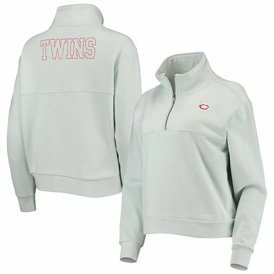 Wholesale 😀 Unbranded 👩 Women's The Wild Collective Light Blue Minnesota Twins Two-Hit Quarter-Zip Pullover Top 😉