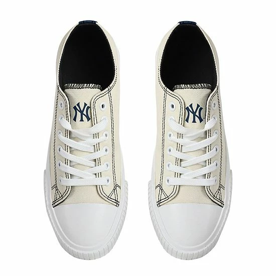 Best Sale โ Unbranded ๐ฉ Women's FOCO Cream New York Yankees Low Top Canvas ๐ Shoes ๐ - Image 4