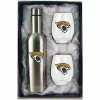 Hot Sale ❤️ Unbranded Jacksonville Jaguars 28oz. Stainless Steel Bottle With Stemless Glass Tumblers Set 🎁