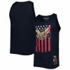 Hot Sale ⭐ Unbranded Men's Mitchell & Ness Navy Charlotte Hornets Hardwood Classics Americana Stars And Stripes Tank Top 🤩