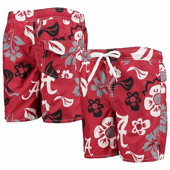 Best reviews of โญ Unbranded Youth Wes & Willy Crimson Alabama Crimson Tide Floral Volley Swim Trunks ๐