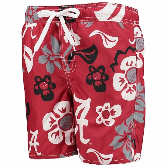 Best reviews of โญ Unbranded Youth Wes & Willy Crimson Alabama Crimson Tide Floral Volley Swim Trunks ๐ - Image 3