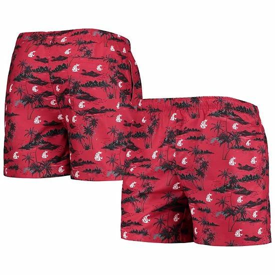 Best deal ๐ฅ Unbranded Men's FOCO Crimson Washington State Cougars Island Palm Swim Trunks ๐
