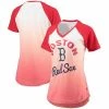 Best Pirce ⌛ Unbranded 👩 Women's G-III Sports By Carl Banks Red/White Boston Red Sox Shortstop Ombre Raglan V-Neck T-Shirt 😉