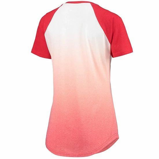 Best Pirce ⌛ Unbranded 👩 Women's G-III Sports By Carl Banks Red/White Boston Red Sox Shortstop Ombre Raglan V-Neck T-Shirt 😉 - Image 3