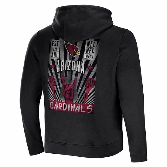 New 😉 Unbranded Men's NFL X Darius Rucker Collection By Fanatics Black Arizona Cardinals Rocker Full-Zip Hoodie 🎁 - Image 4