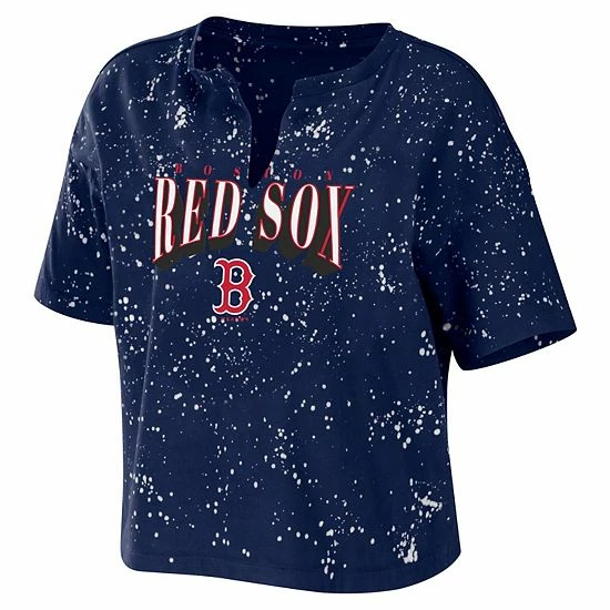 Cheapest ๐ Unbranded ๐ฉ Women's WEAR By Erin Andrews Navy Boston Red Sox Notch Neck Tie-Dye T-Shirt ๐ - Image 3