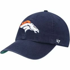 Budget 🤩 Unbranded Men's '47 Navy Denver Broncos Franchise Logo Fitted Hat 🌟