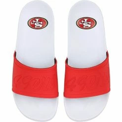 New 👏 Unbranded 👩 Women's FOCO San Francisco 49ers Script Wordmark Slide 🩴 Sandals 🛒