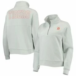 Cheapest 😀 Unbranded 👩 Women's The Wild Collective Light Blue Detroit Tigers Two-Hit Quarter-Zip Pullover Top 🌟
