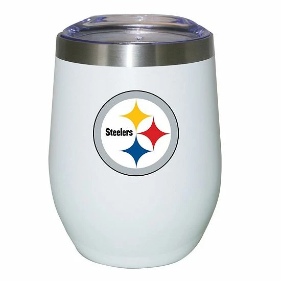 Cheap 🥰 Unbranded Pittsburgh Steelers 12oz. Logo Stemless Tumbler 🎁