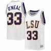 Cheapest 👍 Unbranded Men's Original Retro Brand Shaquille O'Neal White LSU Tigers Alumni Commemorative Classic 🏀 Basketball Jersey 🌟