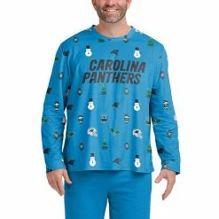 Brand new 👏 Unbranded Men's FOCO Blue Carolina Panthers Ugly Sweater Long Sleeve T-Shirt ✨