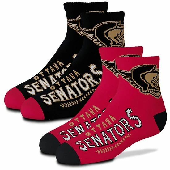 Wholesale 🔔 Unbranded Youth For Bare Feet Ottawa Senators 2-Pack Team Quarter-Length 🧦 Socks 🛒 - Image 2