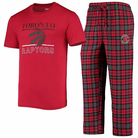 Outlet 🧨 Unbranded Men's Concepts Sport Red/Black Toronto Raptors Lodge T-Shirt & Pants Set ⭐