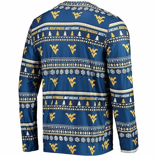 Deals ๐ Unbranded Men's Concepts Sport Navy West Virginia Mountaineers Ugly Sweater Long Sleeve T-Shirt And Pants Sleep Set ๐ - Image 4