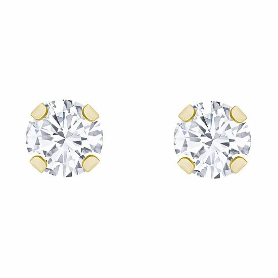 Wholesale ๐ Unbranded Kids' 14k Gold 3 Mm Cubic Zirconia Stud Earrings White ๐ - Image 2