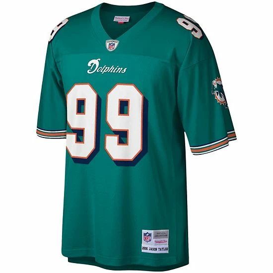 New โจ Unbranded Men's Mitchell & Ness Jason Taylor Aqua Miami Dolphins 2006 Legacy Replica Jersey ๐ - Image 3