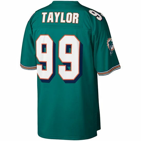New โจ Unbranded Men's Mitchell & Ness Jason Taylor Aqua Miami Dolphins 2006 Legacy Replica Jersey ๐ - Image 4