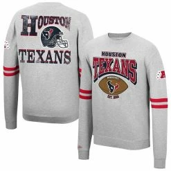 Best reviews of 🔥 Unbranded Men's Mitchell & Ness Heathered Gray Houston Texans Allover Print Fleece Pullover Sweatshirt 🤩